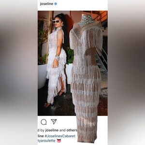 Elegant White Fringe Dress